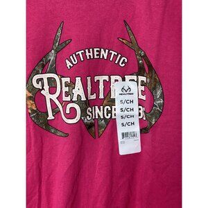 NWT Realtree Womens PINK Realtree Authentic Since 1986 TShirt SMALL Short Sleeve